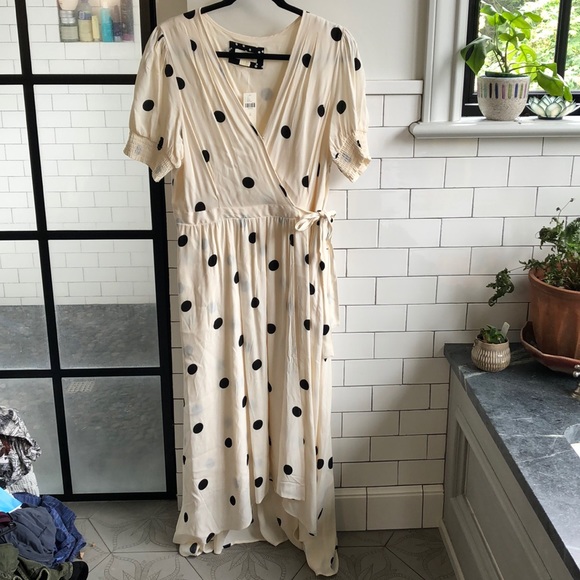 Maeve Dresses & Skirts - Anthropologie Maeve Polka Dot Wrap Dress 16 NWT